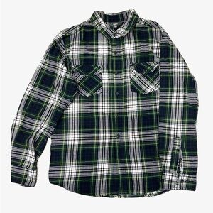 Men's Green Plaid Casual Button Down Shirt